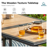 MFSTUDIO Patio Dining Set for 6, Metal Outdoor Table and Chairs Set