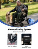 Aotedor Electric Wheelchair for Adults, 35 Miles Dual Battery, Foldable Power Wheelchair with Dual Brushless Motors, 330 lbs Capacity, Airline Approved, Stable & Reliable Performance