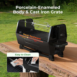 2 in 1 Barbecue Grill with Rotisserie Grill Kit, Portable Folding Outdoor Charcoal Grill, Stainless Steel Spit Roaste BRANDMAN GRILLS SINCE 1987