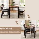 Dining Table Set for 4, Kitchen Table with Upholstered Bench and 2 Chairs, Kitchen Table and Chairs Set for Small Space