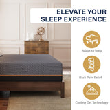 MLILY EGOHOME 14 Inch King Mattress, Copper Gel Memory Foam Mattress for Pain Relief, Therapeutic Mattress in a Box, CertiPUR-US Certified, Fiberglass Free Medium Mattress, Black
