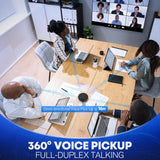 M4 Bluetooth Speakerphone Conference Microphone with AI Noise Reduction Full-Duplex AI Transcription USB Speakerphone 360°  Black AISPEECH