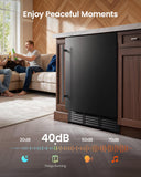 24 Inch Beverage Refrigerator, 180 Can Under Counter Fridge, Stainless Steel Beer Fridge (Black)