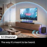 Hisense AX3100Q 3.1Ch Sound Bar with Wireless Subwoofer, Dolby Atmos, DTS:X, Bluetooth 5.3, Roku TV Ready, HDMI/AUX/ARC/Optical/USB, EzPlay, 7 EQ Modes