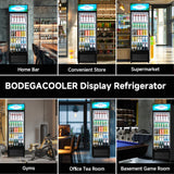 BODEGACOOLER 9 Cu. Ft Commercial Beverage Refrigerator with Glass Door & Soft LED Light | 4 Adjustable Shelves & Drink Organizer Holds 192 Cans