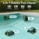 CliBot S5 Cordless Pool Vacuum Robot, with Smart Navigation, Wall Cleaning, 5580 GPH Suction, 180 Mins Runtime, 3 Brushless Motors, Pool Cleaner for Inground and Above Ground Pools up to 3,229 Sq. Ft