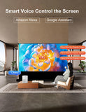 IN&VI 100" Fresnel Floor Rising Projector Screen Motorized for Long/Standard Projector,Motorized Projector Screen 4K/8K Ultra HD 3D Active,Movie Screen for Home Theater,90% Ambient Light Rejecting