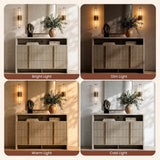 ModernMate 53.2" Fluted 6 Drawer Dresser with Open Shelf, Grey