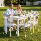 WOOW DEPOT 6 Pack X Back Plastic Stackable Outdoor Patio Chairs, White