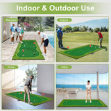 Luricaa Golf Putting Green Mat for Indoor Outdoor, Professional Golf Training Mat Aids for Professional Practice (5×12ft G)