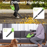 Leaf Blower Cordless with 4.0Ah Battery and Charger, 135MPH 170CFM High Speed Leaf Blower with 2 Tube, 20V Electric Leaf Cleaner