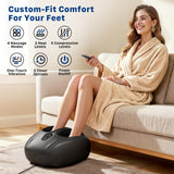 Musugy Shiatsu Foot Massager with Heat : 2026 Upgraded Deep Kneading Foot Massager Machine with Vibration & Compression for Plantar Fasciitis & Neuropathy - Relax for Office Home Use, Black