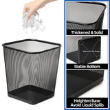 SHSYCER 10-Pack Black Square Metal Trash Cans 6 Gallon,Mesh Office Trash Cans, Metal Wire Wastebaskets, Waste Basket Trash Can, Small Trash Can, Garbage Bin for Office, Home,School