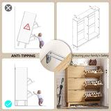 HUANLEGO Shoe Cabinet Storage for Entryway with 6 Flip Drawers, Fluted Narrow Shoe Organizer with Wooden Legs, Freestanding Slim Shoe Storage Hidden Shoe Rack Organizer for Front Door Entrance, Oak