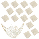 Roadtofree 14 Pack 80 x 40 in Natural Cotton Fishnet Decoration Wall Hanging Fishing Net Decor Underwater, Mermaid, Pirate, Hawaiian, Nautical Ocean Theme Beach Bash Party Decorations, Beige