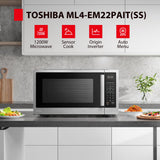 TOSHIBA ML4-EM22PAIT(SS) Countertop Microwave Oven with Sensor Cook, 6 Auto Menus, Origin Inverter, Child Lock, 2.2 Cu Ft for Large Family, 16.5 Inch Removable Turntable, 1200W, Stainless Steel