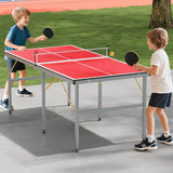 6x3FT Professional Outdoor Ping Pong Table, Portable Indoor/Outdoor Table Tennis Game Set with Net, Includes 2 Paddles & 3 Balls for Adults and Teens
