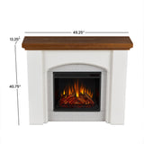 Real Flame Anika 49" Electric Fireplace with Mantel for Living Room or Bedroom, Replaceable Fireplace Insert Heater, Realistic Log and Flame Effect, Remote Control, Timer, White