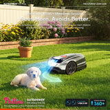 Sunseeker X3 Plus Robot Lawn Mower, Wire-Free Robotic Mower for 0.3 Acre, RTK + Vision AI Navigation, Vision AI Obstacle Avoidance, Ride-on-Edge Cutting, App Control.Multi-Zone Management