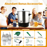 24.5QT Electric Water Bath Canner w/Drain Tap,Digital Control & 7pc Canning Kit:Jar Lifter, Funnel,Debubbler,Jar Wrench,Lid Lifter,Tongs,Adj Temp/Timer for Canning,Cooking,Beverages