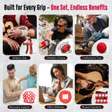 FitBeast Grip Strength Trainer, Hand Gripper Strengthener Kit - 6 Pack with Adjustable Resistance Forearm Strengthener, Forearm Exerciser and Massage Balls for Hand Therapy, Grip Training (Red)