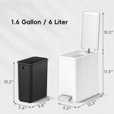 EKO Slim Small Bathroom Trash Can with Lid, Stainless Steel Small Garbage Can with Removable Inner Bucket