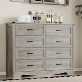 BORNOON 8-Drawer Dresser for Bedroom, Modern Wooden Chest of Drawers with Metal Handles, Anti-Tipping Design, Sturdy and Stable Storage Organizer for Living Room, Entryway, Home Office