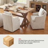 VKNOW Upholstered Dining Chairs Set of 4, Dining Room Chairs with Casters