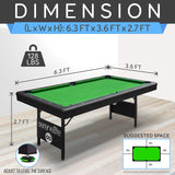 6-Ft Folding Pool Table - Portable Billiard Table - Includes 2X Cue Sticks, Full Set of Balls, Chalk SereneLife
