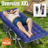 Slsy Oversized XXL Folding Camping Cot for Adults with Pad, Padded Portable Sleeping Cots, Camp Bed with Carry Bag for Outdoor Travel, Beach, Hiking