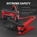 LOKITHOR JP400 Jump Starter with Air Compressor, 2500A 12V Portable Car Battery Booster Pack (8.5L Gas/6.5L Diesel) with ConnectMax Tech, 150PSI Tire Inflator, Auto-Shutoff & Dynamic Dwell (Red)