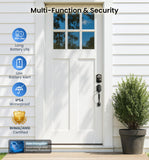 Veise KS02A Fingerprint Door Lock, Keypad Deadbolt, Satin Nickel