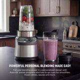Ninja Blender | Nutri Pro | Auto IQ Blend | Smoothies, Shakes, Frozen Drinks, Salsa, Dips | Includes (2) 24 oz. To-Go Cups & Spout Lids | Crushes Ice, Fruit & Veggies |1100 Peak Watt | Silver | BN401