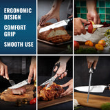 Cutluxe 15-Piece Knife Set – Premium Rubberwood Wood Block – Knife Set for Kitchen, Ultra Sharp High Carbon German Stainless Steel, Full Tang – Artisan Series