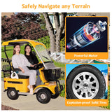 Electric Golf Cart Passenger Cruiser, with Extra Large Capacity Storage Trunk, 50-Mile Range (Yellow-800W60V30AH-Lithium)