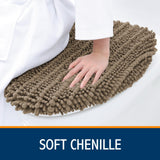 Smiry Soft Chenille Bathroom Toilet Lid Cover, Stays in Place Rubber Backing Covers, Machine Washable, 17.5x15, Fits Most Round, Elongated and Oblong Lids, Accessories Decor, Camel
