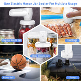Electric Mason Jar Vacuum Sealer Kits for Wide Mouth Regular Mouth Mason Jars and Vacuum Bags, Multi-functional Handheld Vacuum Sealer for Food Storage and Fermentation WAFTING