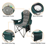 LANMOUNTAIN Camping Chairs for Adults,High Back Folding Camp Chair with Cup Holder and Cooler Bag,Heavy Duty Outdoor Lawn Chairs,Perfect for Camping,Hiking,Picnics,and Beach Trips,Dark Green…