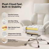 Cross Legged Office Chair with Footrest, Big and Tall Comfy Ergonomic Reclining Executive Chair Wide Seat with Flip-Down Armrests