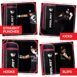 PROLAST 4Ft 135Lb XL Heavy Punching Boxing Bag for Adults, MMA, Martial Arts, Muay Thai, Kicking, Strength Training Equipment, Filled, New Edition Logo, Black and Pink