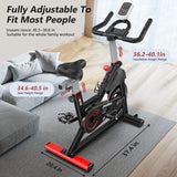 POOBOO Exercise Bike, Stationary Bike for Home Gym, Friction Resistance Indoor Cycling Bike w/Comfortable Seat Cushion & Tablet Mount, Silent Belt Drive Indoor Bike for Cardio Workout pooboo