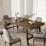 Long Large Kitchen Table with Sturdy Metal Frame, Rectangular Counter for Dinner, Kitchen, Dining Room