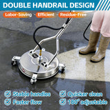 FIDISP 16.5" Pressure Washer Surface Cleaner, Heavy-Duty Stainless Steel, Dual Handle, 4500 PSI Max, 1/4" & 3/8" Quick Connect, 21-Piece Power Washer Attachment for Driveway, Concrete, Sidewalk, Floor