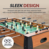 Hathaway 54-Inch Hurricane Foosball Table for Family Game Rooms with Light Cherry Finish, Analog Scoring and Free Accessories