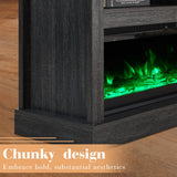 LUXOAK 75" TV Stand with 60" Glass Electric Fireplace for TVs up to 85"