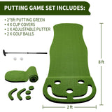 Wekin Indoor Putting Green,2x8ft Artificial Turf Putting Green with Adjustable Putter, 2 Balls, Perfect Golf Putting Game Mat for Home,Party,Office