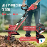 Cordless Tiller Cultivator Compatible with Milwaukee 18V Battery (Tool Only), 310RPM Electric Rototiller Garden Tools with 40 Steel Tines, 9.1In Tilling Width & 6.3In Depth, Folding Design