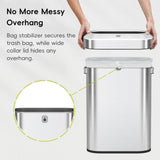 EKO Urban 16 Gallon/60 Liter Open Top Stainless Steel Slim Commercial Trash Can, Tall Kitchen Trash Bin, Heavy-Duty Commercial Grade Large Garbage Bin for Home, Office, Hotel, Cafe, Restaurant, Dorm