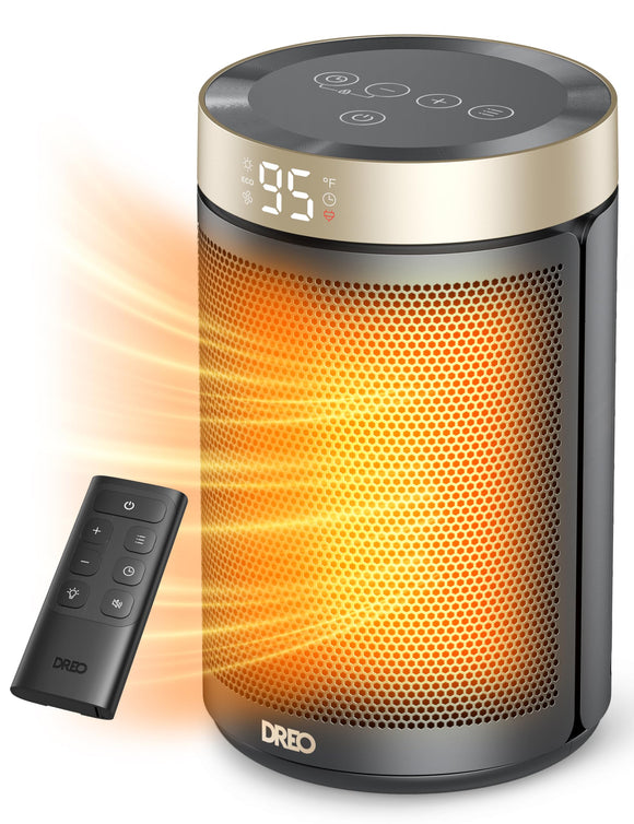 Space Heater, Portable Electric Heaters for Indoor Use with Thermostat, Digital Display, 1-12H Timer, Eco Mode Dreo