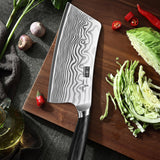 HOSHANHO Cleaver Knife 7 Inch, Razor Sharp High Carbon Powder Steel Meat Cleaver, Professional Butcher Chopper Kitchen Knife for Meat Cutting Vegetable Slicing